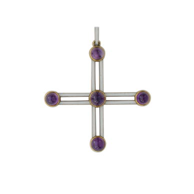 cross with amethysts